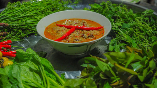 Close-up of fresh vegetables in bowl