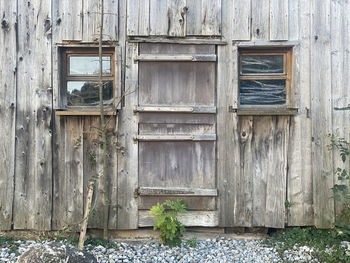 Closed door of old building