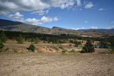 Scenic view of mountains against sky