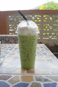 Close-up of drink on table