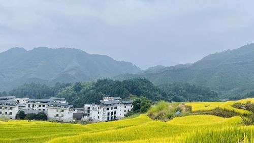 Scenic view of mountains against sky