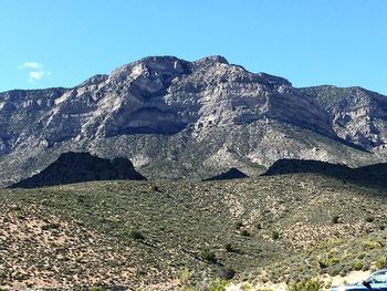 Scenic view of mountains against clear sky