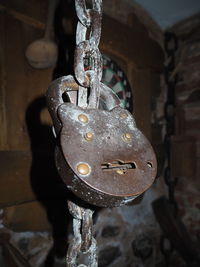 Close-up of rusty chain