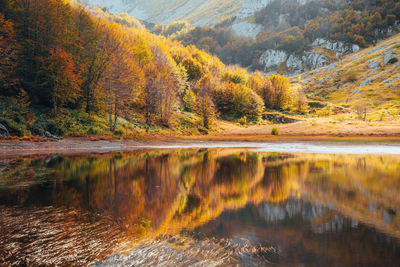 Scenic view of lake and mountains