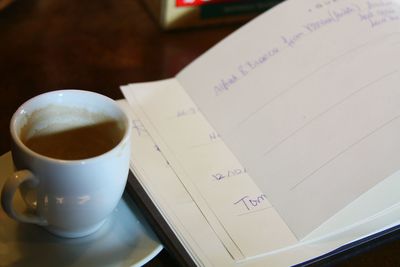 Close-up of coffee on table