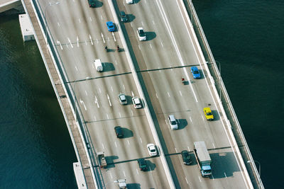 High angle view of traffic on the brigde