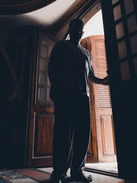 Rear view of man