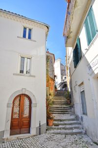 A narrow street of morcone, a medieval village in benevento province, italy.