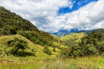 Scenic view of mountains against sky