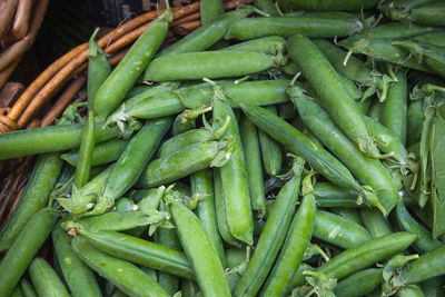 High angle view of vegetables in market