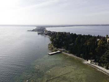 High angle view of sea against sky