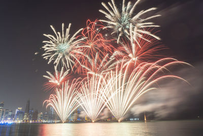 Fireworks in the doha corniche, doha, qatar.