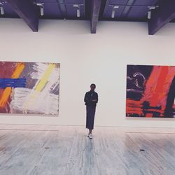 Woman standing in museum