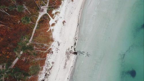 High angle view of beach