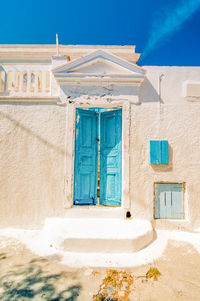 Closed door of building