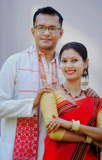 Portrait of a smiling young couple