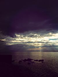 Scenic view of sea against cloudy sky