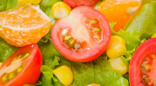 Full frame shot of chopped vegetables