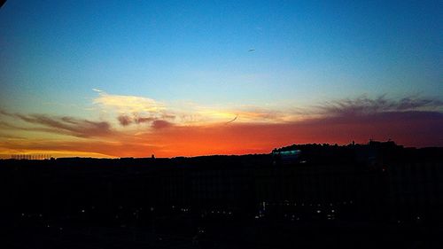 Silhouette landscape at sunset