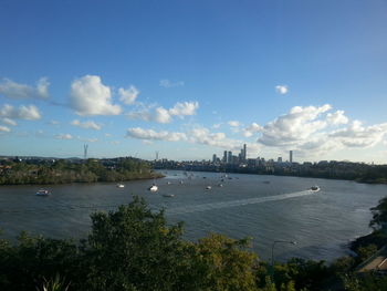 View of river with buildings in background