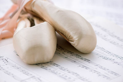Close-up view of ballet shoes