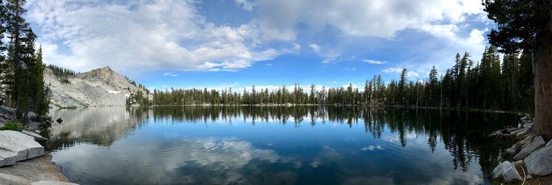 Panoramic view of lake against sky