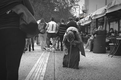 People standing in city