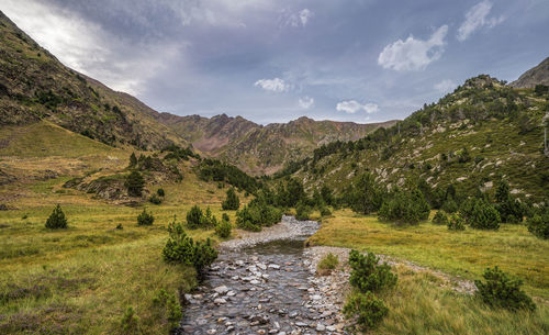 Scenic view of mountains against sky