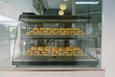 High angle view of dessert in store