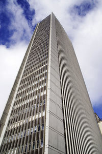 Low angle view of modern building against sky