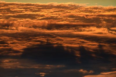 Aerial view of clouds during sunset