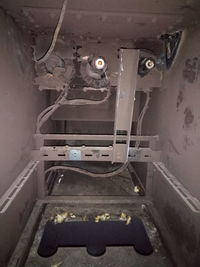 High angle view of old machinery