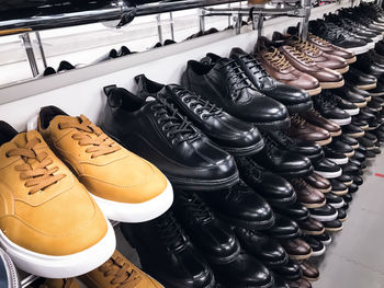 Close-up of shoes for sale