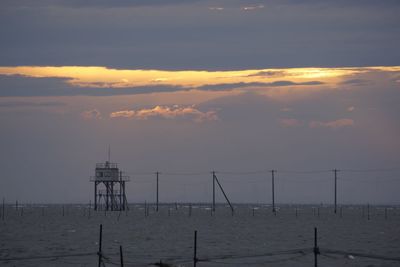 Scenic view of sea at sunset