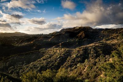 Scenic view of mountains against sky