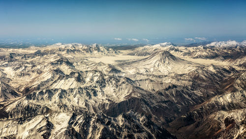 Aerial view of dramatic landscape against sky