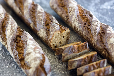 The bread is on the table.