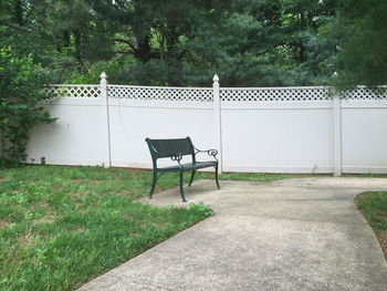 Empty bench in park