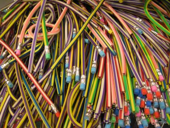 Full frame shot of flexible pencils