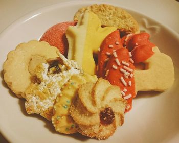 Close-up of breakfast in plate