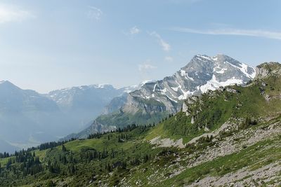 Scenic view of snowcapped mountains