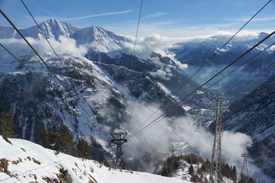 Snow covered mountain against sky