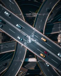 High angle view of traffic on road