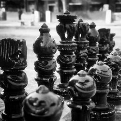 View of chess pieces
