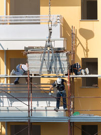 People working at construction site