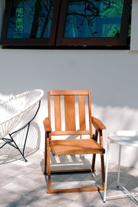 Empty chairs and table at home