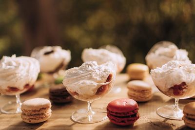 Close-up of cake on table