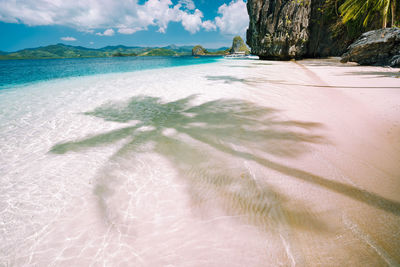 Scenic view of beach against sky