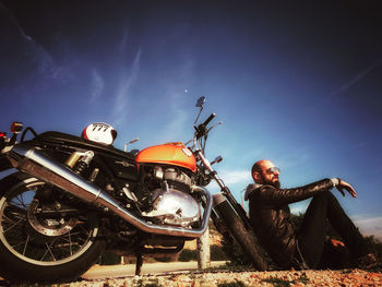 Man riding motorcycle