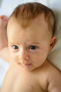 Close-up portrait of cute baby